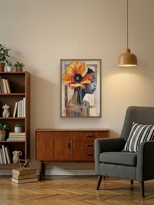 Obraz  recznie malowany wewnętrzny ogień 50x70cm