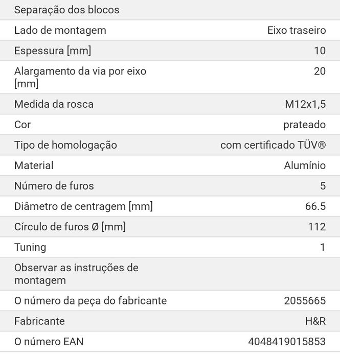 Espançadores 10mm Mercedes Novos