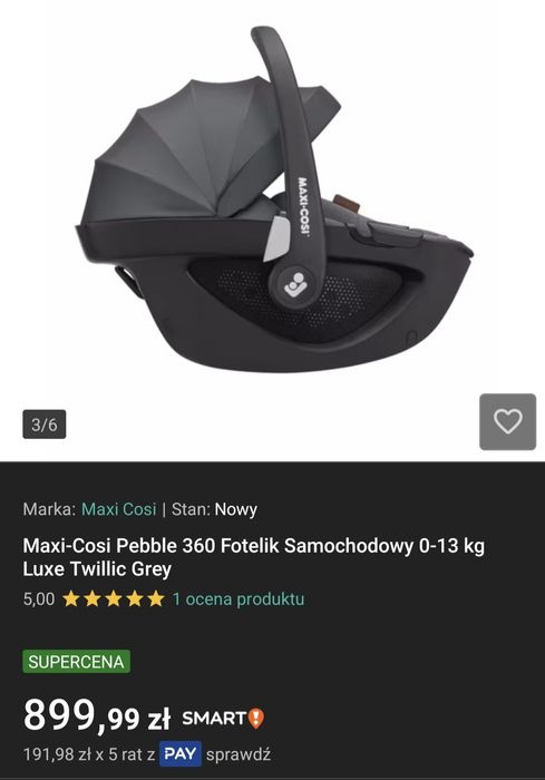 Maxi-Cosi Pebble 360 Luxe fotelik samochodowy 0-13kg twillic grey