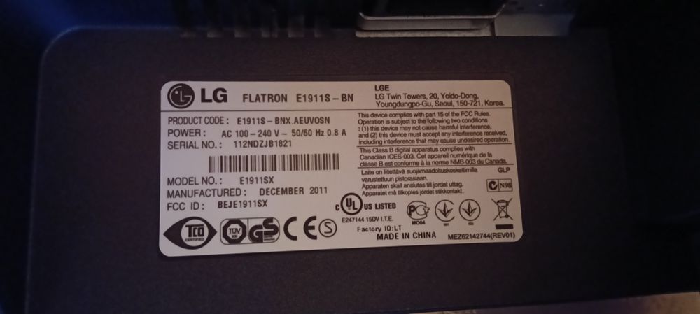 Monitor LG de 19 polegadas