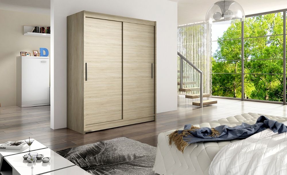SZAFA z drzwiami przesuwnymi WENDY I 150 GARDEROBA pojemna do sypialni