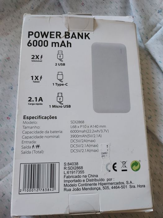 Power Bank  6000 mAh