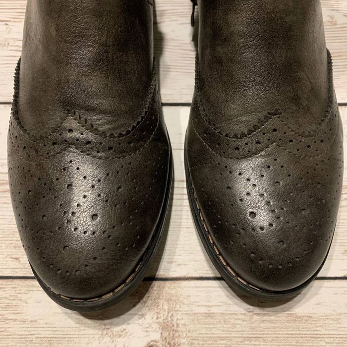 Ботинки челси броги Rieker Brogue Leather Casual Chelsea Zip Boots