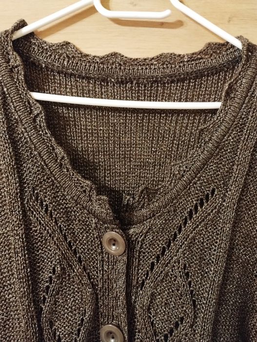 Brązowo-stalowa narzutka r.44