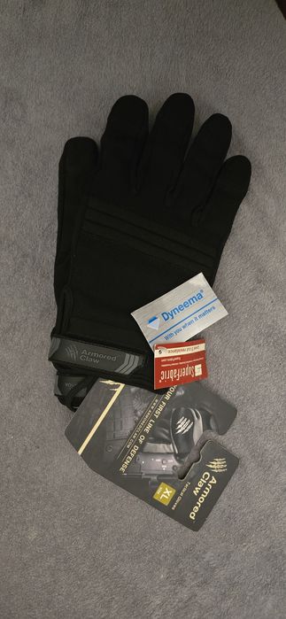 Rękawice antyprzekłuciowe Armored Claw Direct Safe - czarne taktyczne