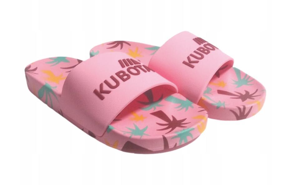 Klapki damskie Kubota kolorowe różowe palmy 37