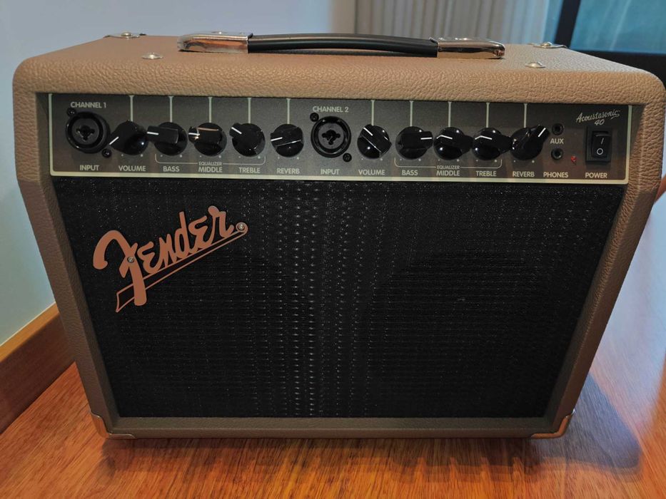 Conjunto Guitarra LAG T70ACE + Amp Fender Acoustasonic40 + Acessórios