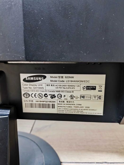 Монітор Samsung 19 дюймів 920 NW