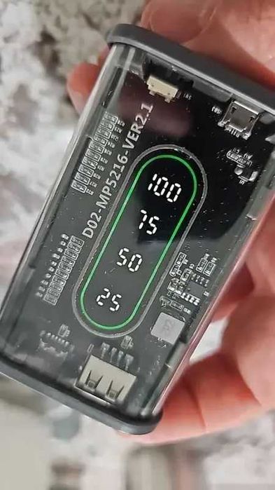 Powerbank 10 000 mAh Type-C Usb индикатор уровня заряда повербанк