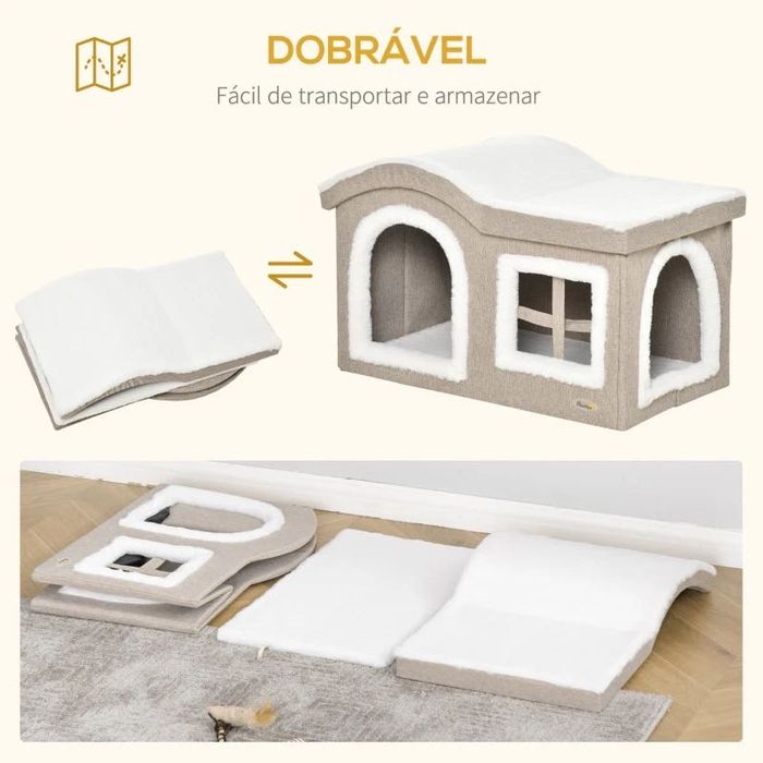 PawHut Casa Dobrável para Gatos