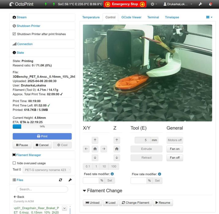 Anycubic i3 Meaga + Raspberry Pi B3 + Octoprint