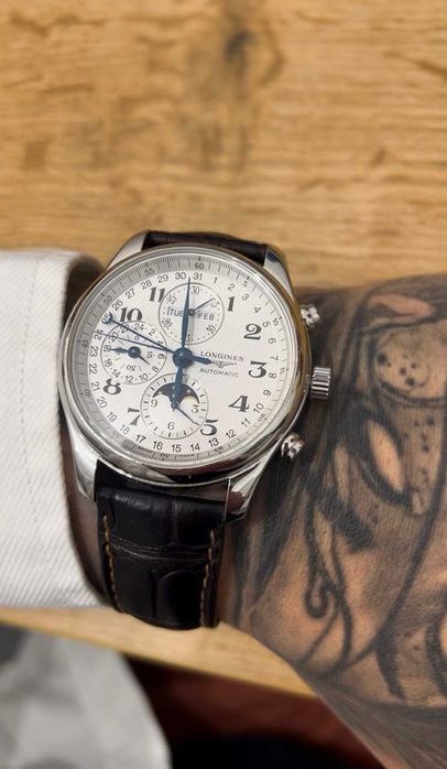 OKAZJA Oryginalny Zegarek Longines Master Collection skóra aligatora