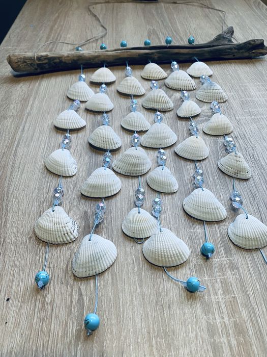Музыка ветра ракушки на дрифтвуде | Морской handmade декор