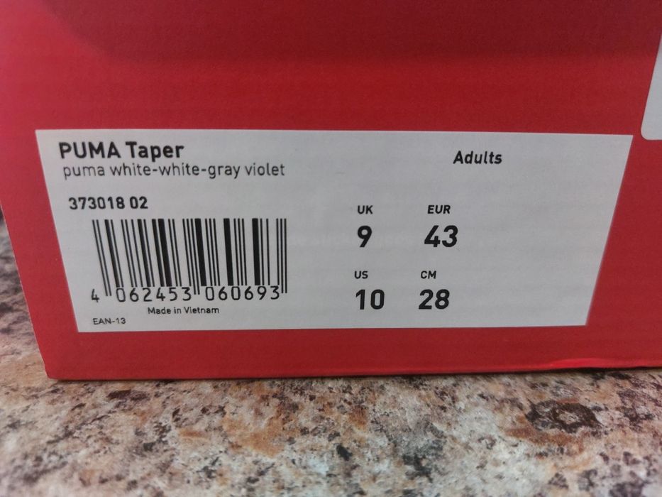 Кросівки Puma Taper 37301802 43 (9UK) 28 см White-White-Gray кроссовки