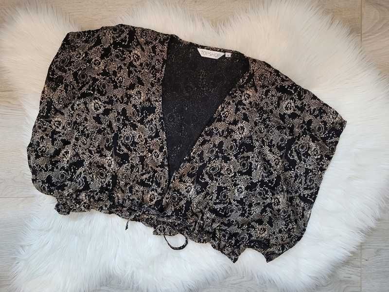 Czarno-brązowe kimono / bolerko / narzutka, Topshop, XL (42)