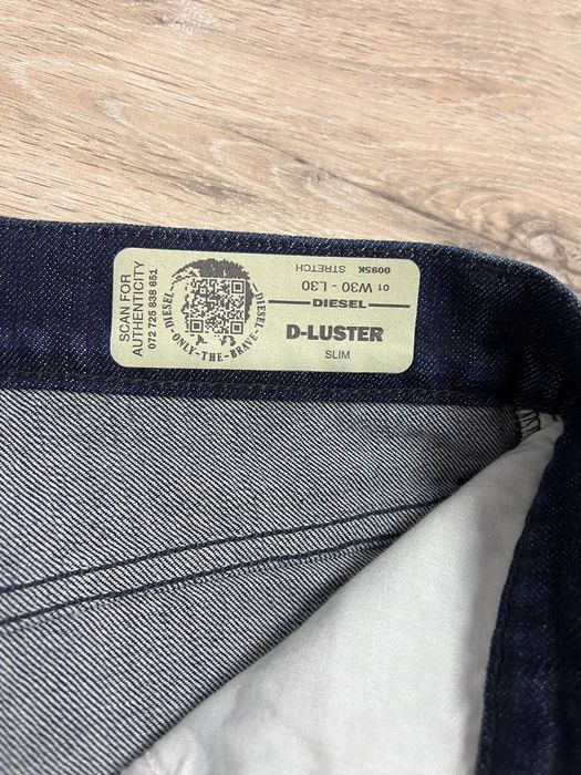 Чоловічі класичні темно-сині джинси стрейчеві Diesel D-Luster Slim розмір 30х30