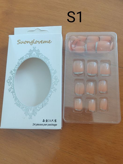 Nowe tipsy S1 zestaw sztuczne paznokcie naklejki klej akcesoria mani