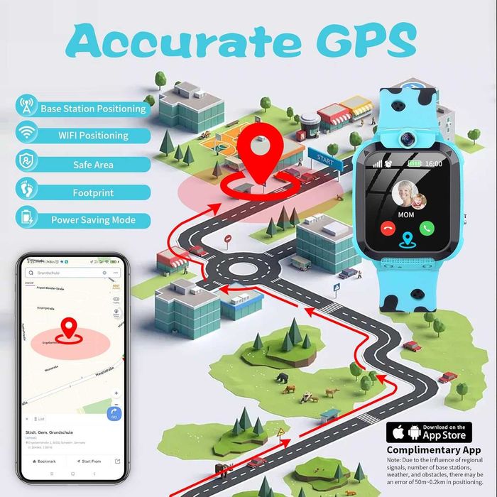 Dziecięcy smartwatch zegarek z GPS i funkcją połączenia SOS IP68, SIM