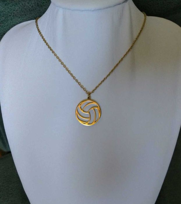 Colar Aço Dourado c/ Bola NOVO