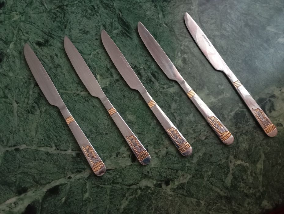 Цена за всё.Кухонные, столовые ножи сервировочные восточные золоченные