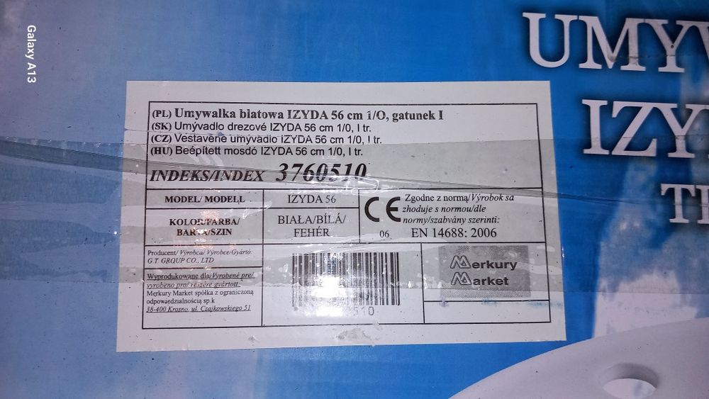 Umywalka Blatowa Izyda  56