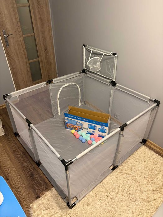 NOWY KOJEC DLA DZIECKA DUŻY + 20 piłek 126x126cm dzieci kosz na piłki