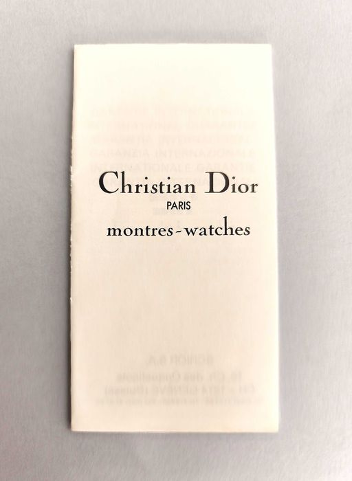 80's/90's CHRISTIAN DIOR Bolsa com Cartão de Garantia de Relógio + Libretos