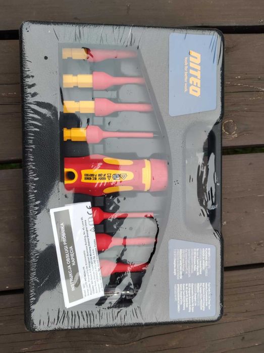 Niteo wkrętak izlowany wymienne groty antypoślizgowy elektryczne 9 el