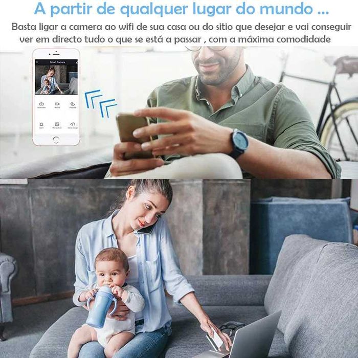 camera wifi em relogio de mesa APP telemovel tuya Android ios full HD64284480968707123