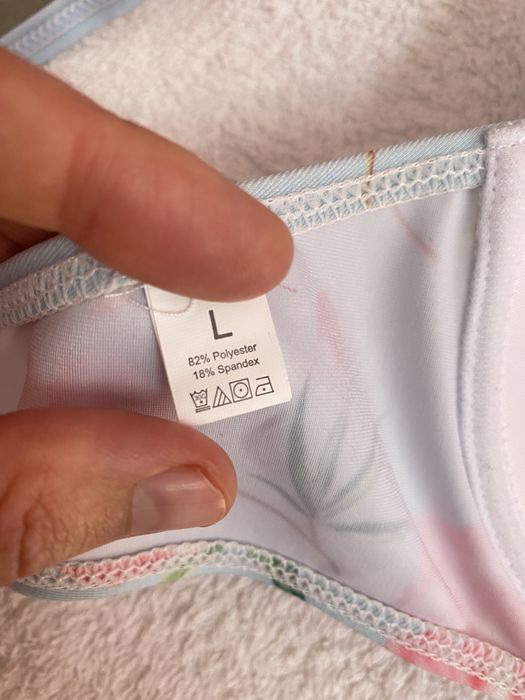 Top de Bikini | azul com estampado flores e folhos - novo