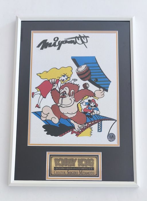 Moldura Game Donkey Kong Promo Art com Autógrafo (A4)