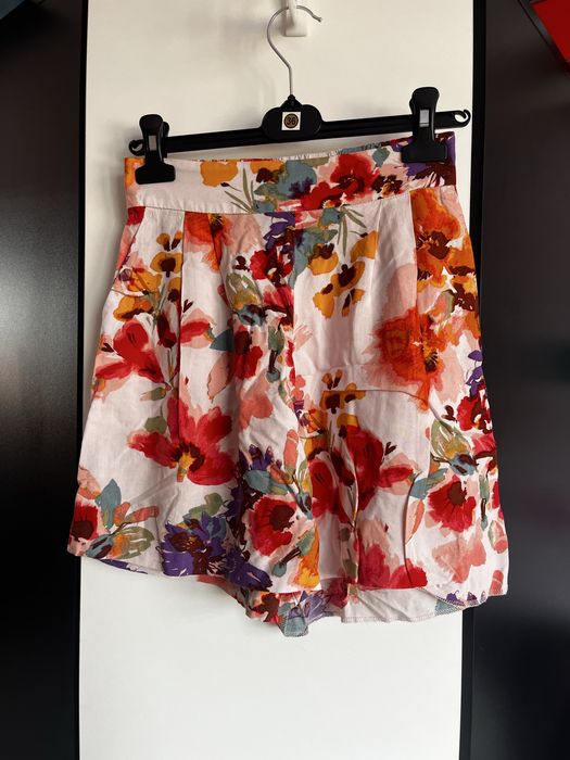 spodenki spodnica w kwiaty krotkie szorty z kieszeniami letnie xs wzo