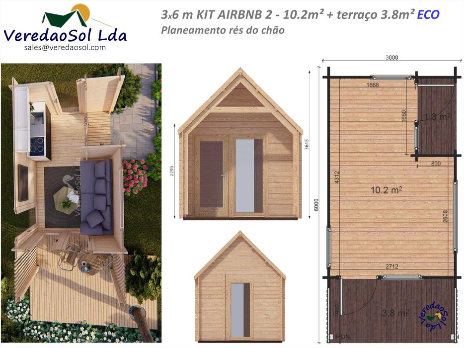 Casa madeira AIRBNB 2 44mm Economy - Ideal para turismo & descansar