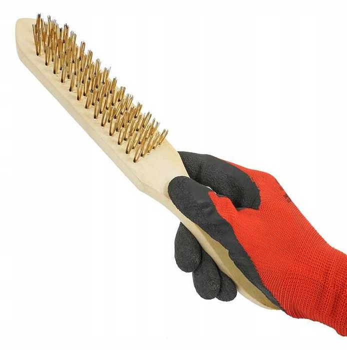 Szczotka drewniana ręczna stalowa do czyszczenia metalu  DREWNA