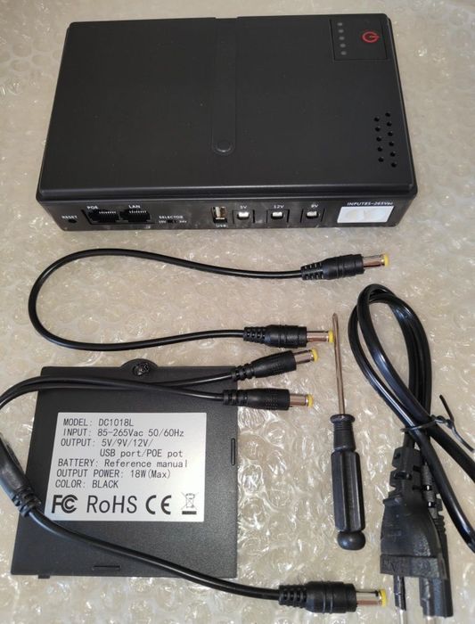 UPS 14000mAh 5V 9V 12V 1A  dc1018l +4*3500mAh EVE 35V УПС ДБЖ роутера