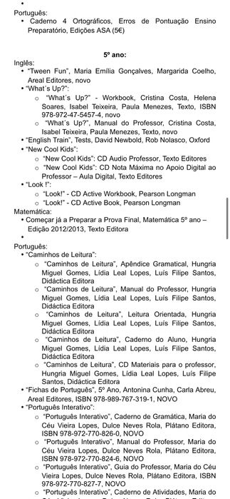Vendo livros e manuais escolares !