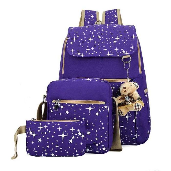Школьный рюкзак модный, набор 1+2 и брелок Медвежонок