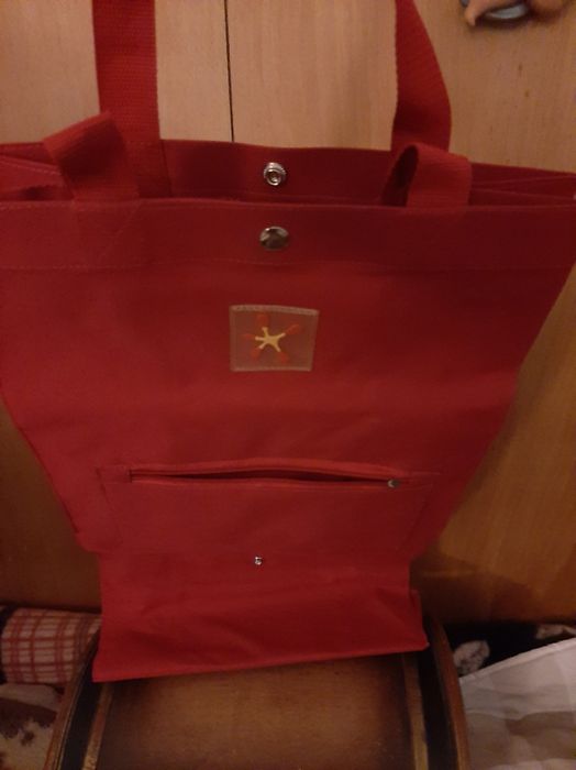 Bolsa Carrinho, vermelho, dobrável, NOVA.