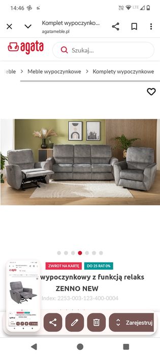 Sofa  z dwoma  fotelami