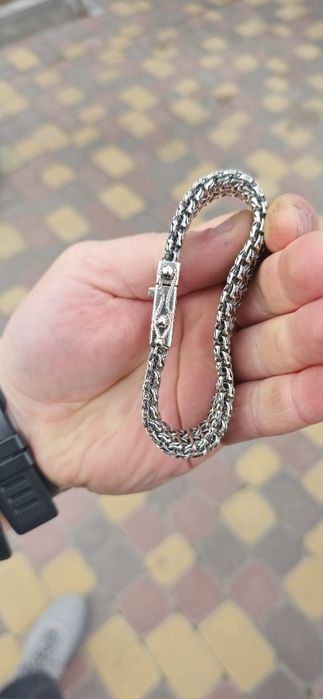 Срібний Браслет подвійний рамзес з коробкою