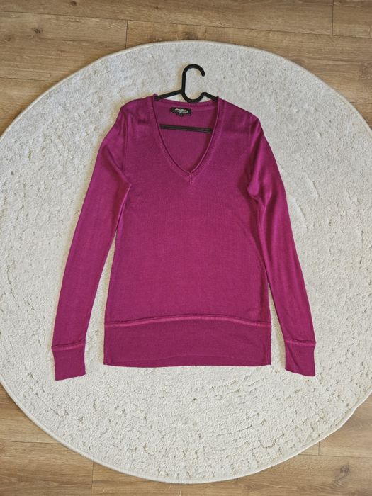 Sweterek lniany fioletowy Eddie Bauer S 36
