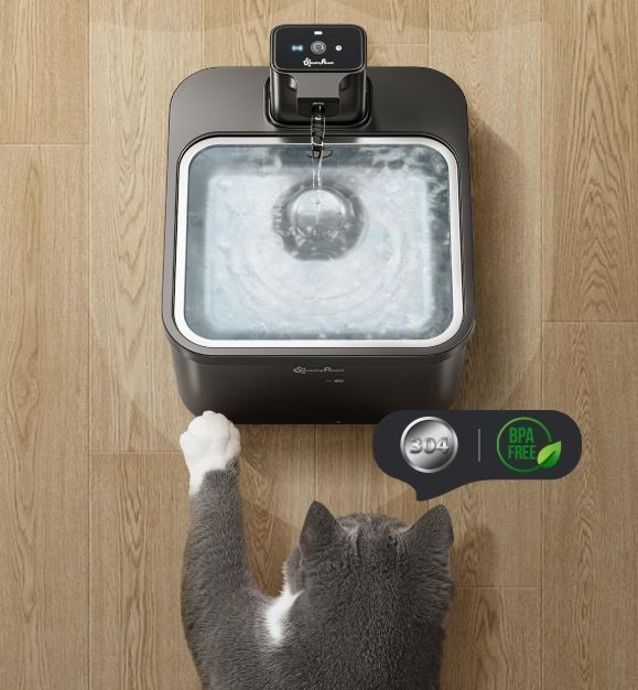 Downypaws Bezprzewodowa Fontanna Dla Kotów, 2,5L Powystawowy