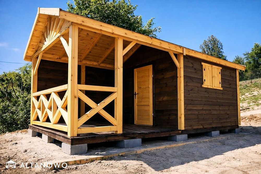 Domek letniskowy z altaną drewniany bez pozwolenia | producent