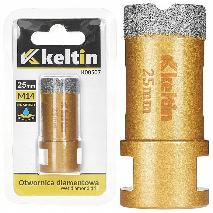 Otwornica diamentowa do gresu i ceramiki 25 mm M14 Keltin