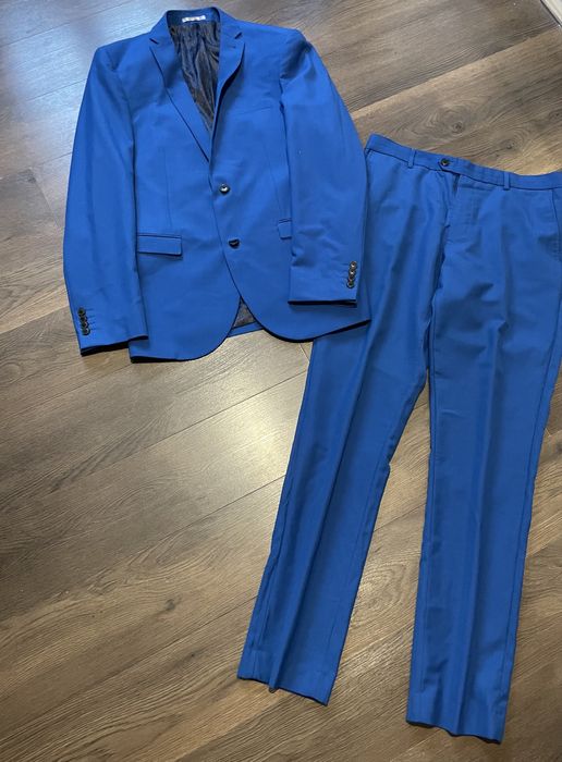 Next класични Костюм яскраво-синій блакитний чоловічий М-Л р випускний