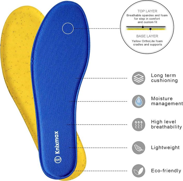 Knixmax Wkładki do butów z pianki memory xtreme comfort r. 43