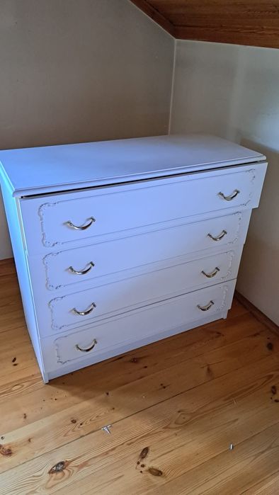 Komplet   sypialnia   , łóżko   komoda krzesła  kolor biały