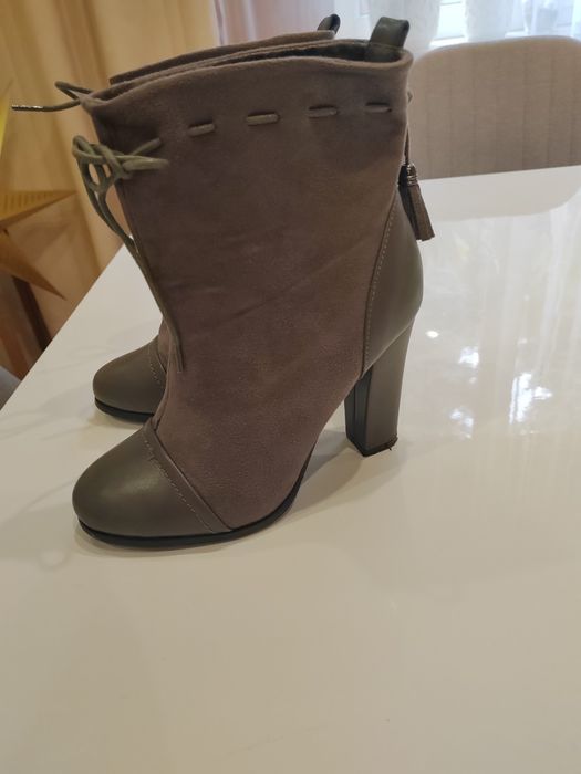 Botki damskie szare