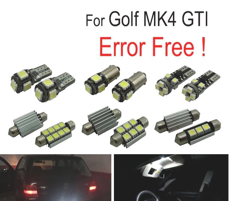 KIT COMPLETO DE 15 LAMPADAS LED INTERIOR PARA VOLKSWAGEN VW GOLF 4 MK4 JETTA GTI 99-05