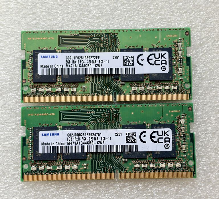 Samsung 16GB (2x8GB) 3200MHz sodimm Laprop, M471A1G44CB0 - CWE